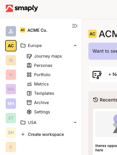 Main menu shown in a new drawer component