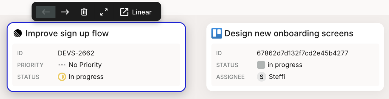 Planning cards from Jira, Trello, Asana, Azure DevOps, and Linear
