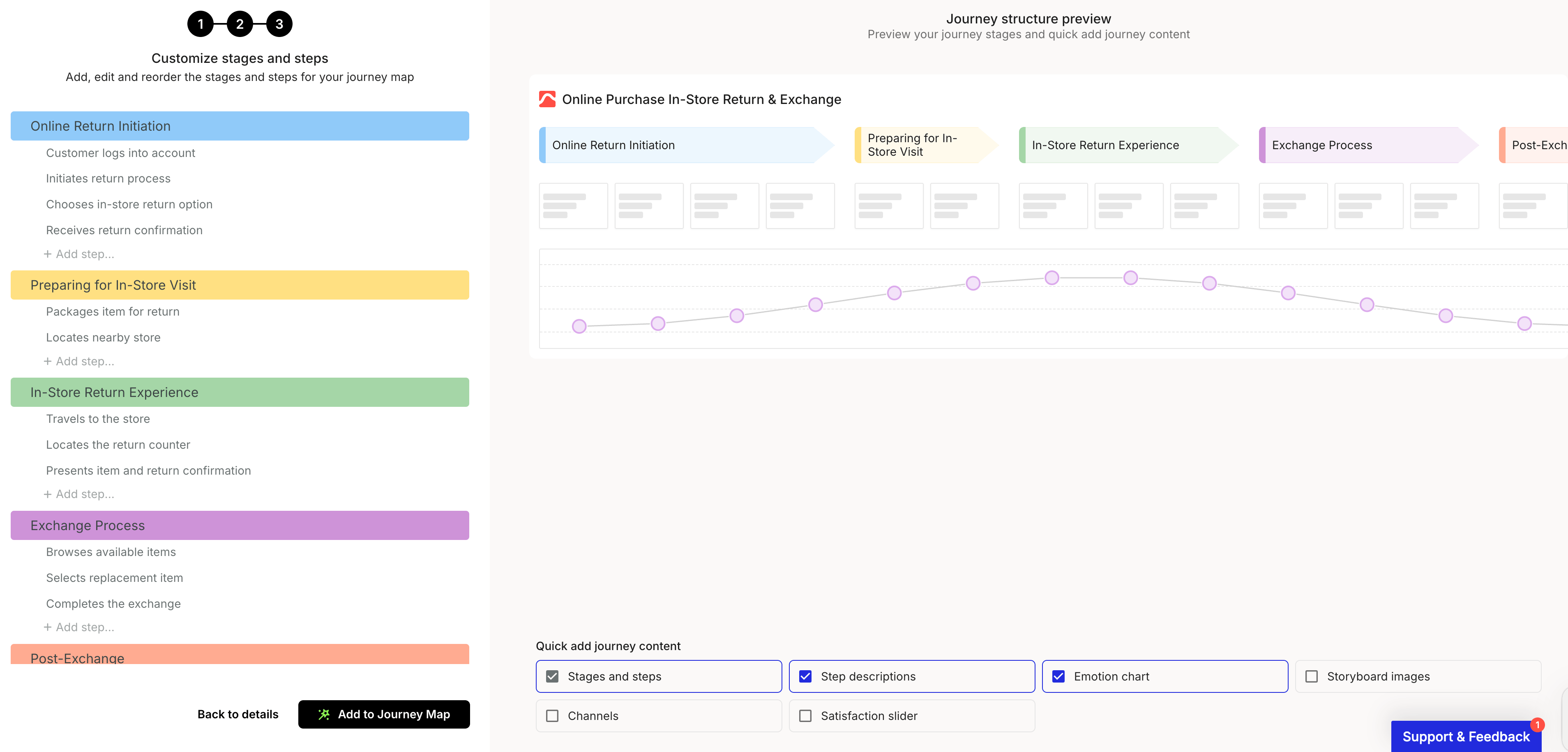 Smaply AI generating a draft journey map from a prompt