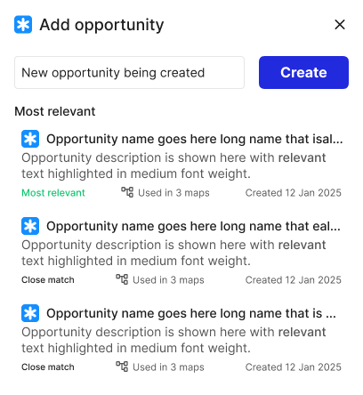 Smart portfolio create searching for an existing item while adding one