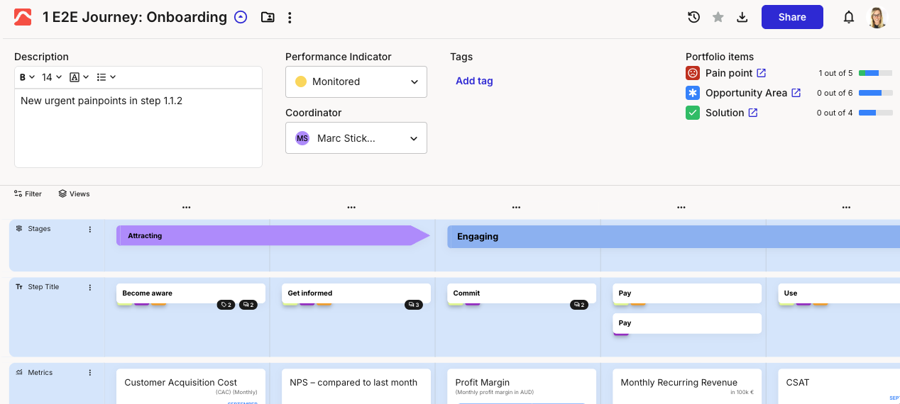 Collapsible journey info panel inside the journey editor