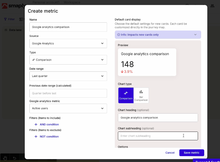 Google Analytics integration bringing usage data into Smaply