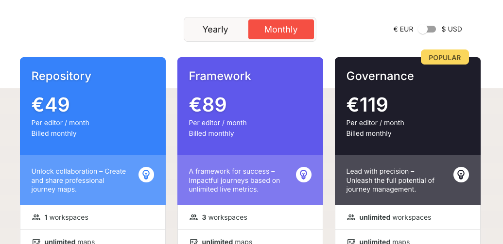 Plan selection showing monthly subscription option